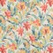 Aqua Coral Stain Resistant Performance Floral Botanical Print Upholstery Fabric by The Yard - SKU: Brixton Tropical